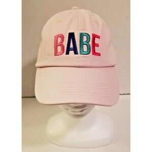 BABE Baseball Cap Hat Pink Embroidered Letters Adjustable SWISH